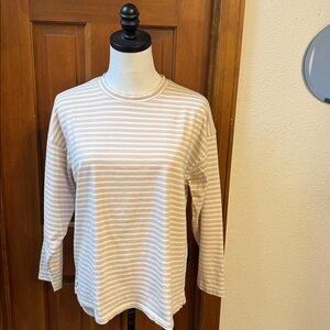 AYR Tan & White Top With Stripes Size S